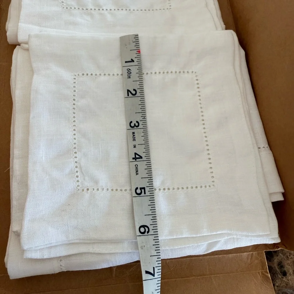 ATLINIA White Linen Placemats and Coasters